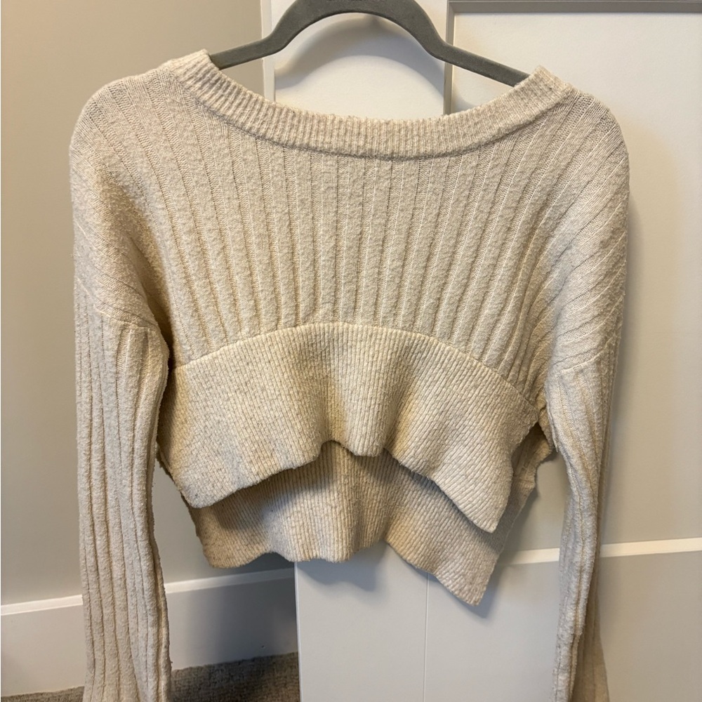 Urban Outfitters Cream Ribbed Sweater